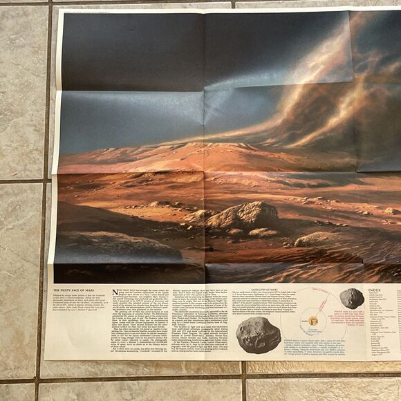 National Geographic Map Mars Red Planet Solar System Vintage February 1973 - Picture 10 of 12
